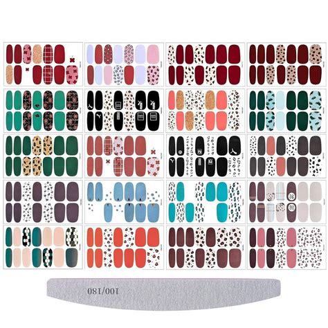 Kalolary Blatt Full Nail Wraps Selbstklebende Leoparden Muster Nail