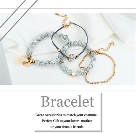 JeweBella 28 Stück Böhmen Armband Set für Damen Mädchen Verstellbare