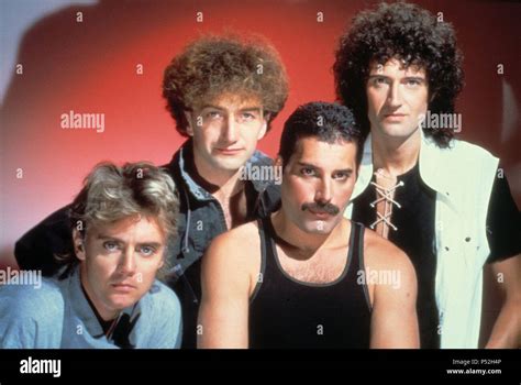 Britische Rockband Queen Freddie Mercury Brian May John Deacon Und