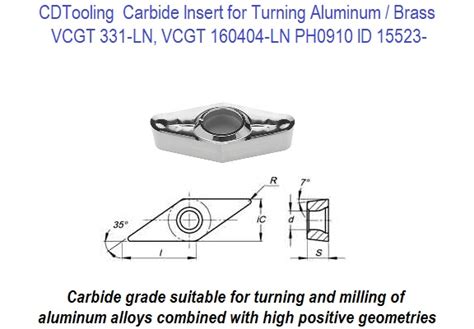 Vcgt Ln Vcgt Ln Ph Carbide Insert For Turning Aluminum