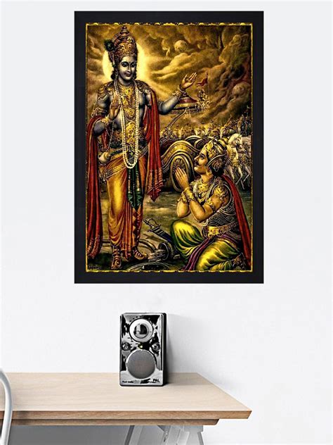 Buy Gallery99 Multi Mahabharata Texture Paper Framed Wall Art - Wall ...