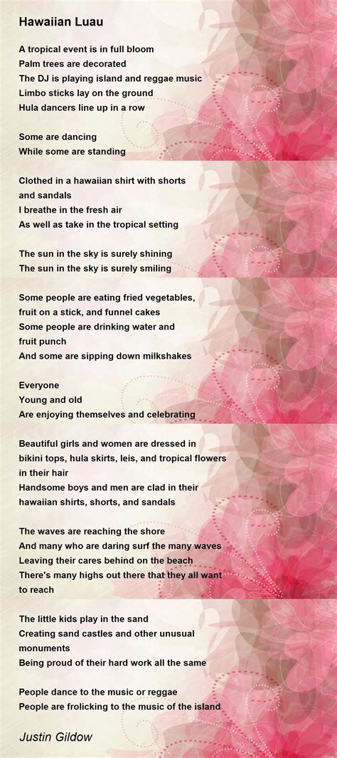 Hawaiian Luau Hawaiian Luau Poem By Justin Gildow