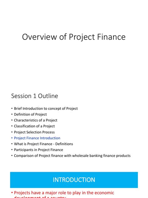 overview  project finance  project finance loans