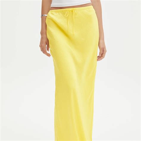 Glassons Yellow Midi Skirt Depop