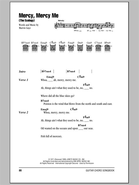 Mercy, Mercy Me (The Ecology) by Marvin Gaye - Guitar Chords/Lyrics ...