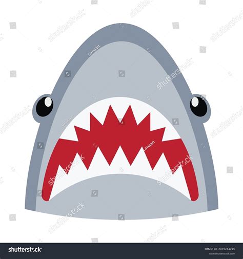 Toothy Shark Face Vector Cartoon Illustration Stock Vector (Royalty