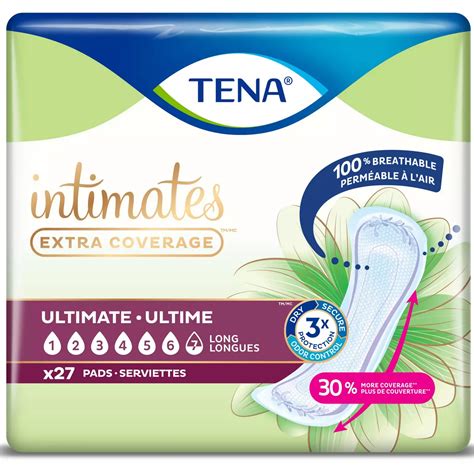 Tena Intimates Extra Coverage Ultimate Incontinence Long Pads Shop Incontinence At H E B