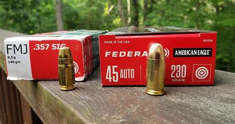 357 Sig Vs 45 Acp Ballistics And Other Info Gunners Den