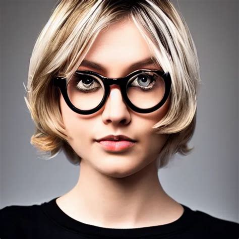 Blonde Short Hair Woman With Black Framed Glasses Stable Diffusion OpenArt