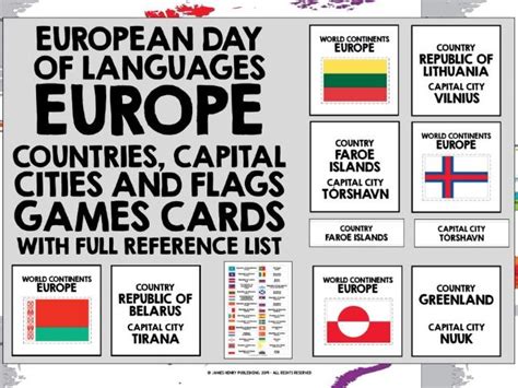 European Day Of Languages Europe Flags Cards Teaching Resources