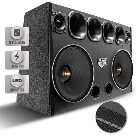 Caixa Som Trio Corneteira Automotivo Shutt Magnum Woofer Polegadas