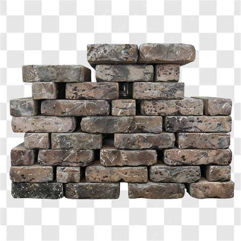 Stack Of Bricks Wall On White Background Render Ultra Premium Ai Generated Psd