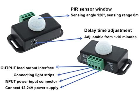 Dc 12v 24v Pir Sensor Led Motion Sensor Switch Body Infrared Sensing Controller For Timer