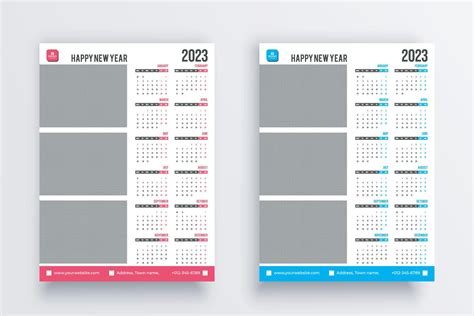 kalender för 2023 vägg kalender design 2023 år 14498941 Vektorkonst