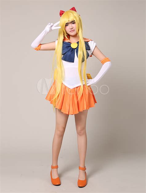 Sailor Moon Sailor Venus Halloween Cosplay Costume Aino Minako