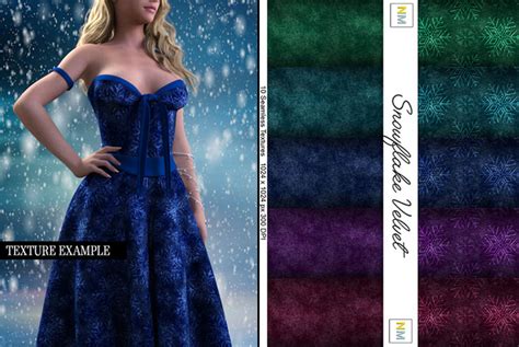 Second Life Marketplace Snowflake Velvet Matchup Kit 10 Seamless Textures Nm