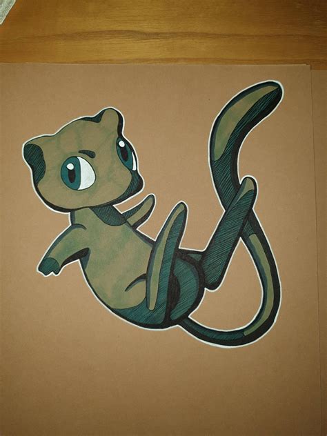 shiny mew i have drawn with copic and posca markers :) : pokemon