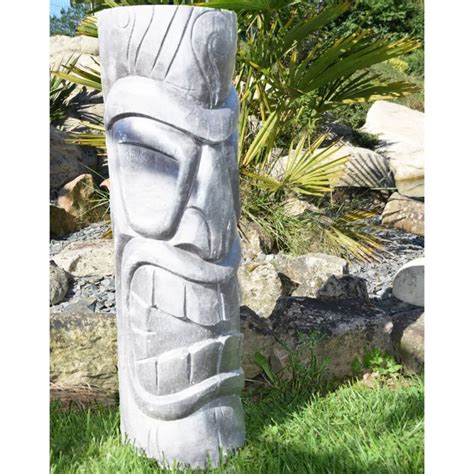 Statue de jardin Tiki Mauri 75 cm Totem pour déco jardin Jardinex