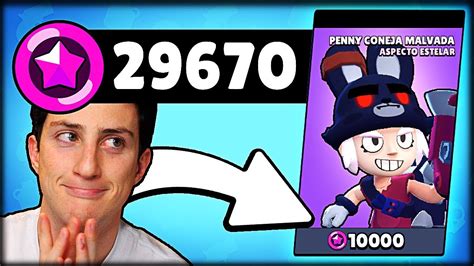 Me Gasto 10000 De Mis Puntos Estelares En La Mejor Skin De Penny Coneja En Brawl Stars