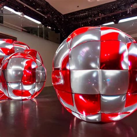 Chrome Spheres On A Red Cube By Nam June Paik Stable Diffusion Openart