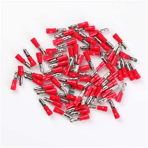 Pcs Red Round Gauge Awg Bullet Connector Male Vinyl