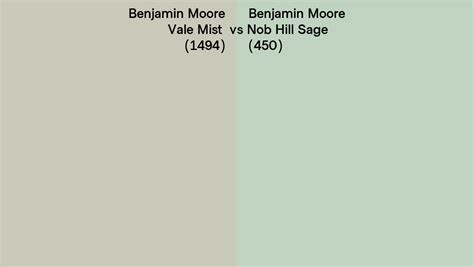 Benjamin Moore Vale Mist Vs Nob Hill Sage Side By Side Comparison