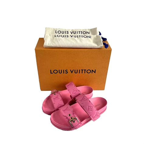 32 Images Of Louis Vuitton Bom Dia Flat Comfort Slide Sandals In