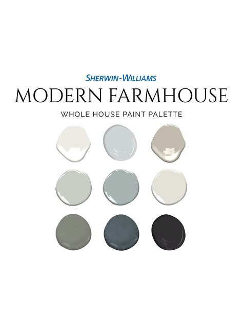 Modern Farmhouse Paint Palette Sherwin Williams Modern Farmhouse