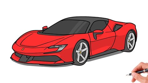 How To Draw A Ferrari Sf90 Stradale Drawing Ferrari Sf90 2019 Sports