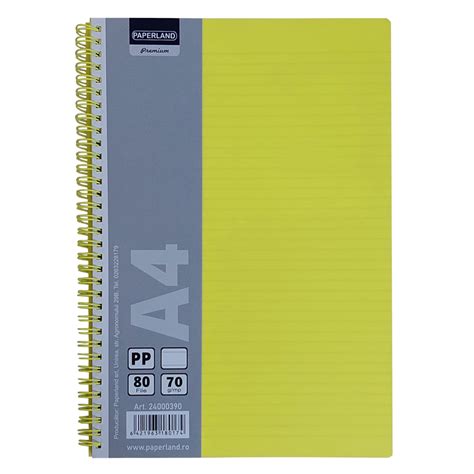 Caiet Cu Spirala A File Coperta Plastic Paperland