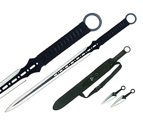 Buy Ninja And Throwing Set Katana With 2 Kunai Throwing Knives And