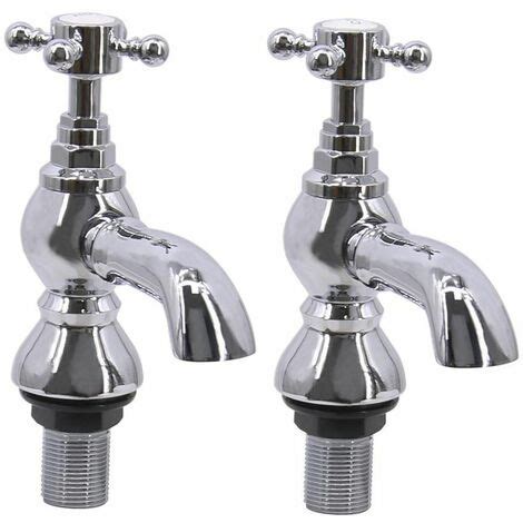 Aquariss Bath Tap Bathroom Twin Lever Chrome Brass Tub Taps