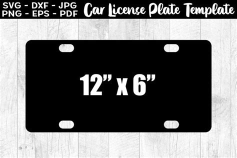 Car License Plate Template Sublimation Svg Png Eps