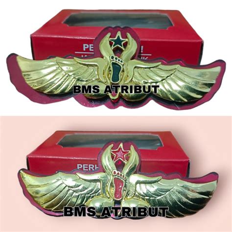 Jual WING BREVET PRAMUKA TAPAK KAKI HITAM MERAH COR EXKLUSIF PREMIUM