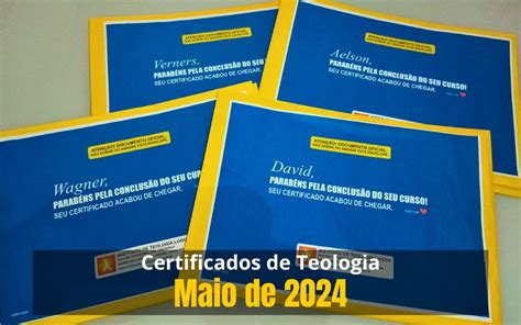 Maio Entrega De Certificados De Teologia Instituto De Teologia