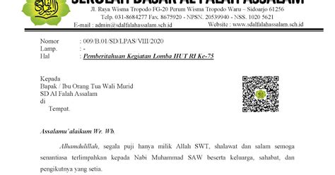 Detail Contoh Surat Pemberitahuan Kegiatan 17 Agustus Koleksi Nomer 30