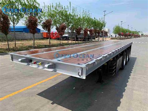 3 Axles 40FT Container Transport Platform Flatbed Semi Trailer With 40