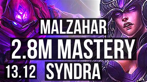 MALZ Vs SYNDRA MID 2 8M Mastery 2 1 11 600 Games NA Master