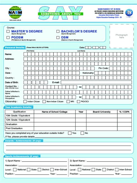 Fillable Online Nasm Say Form Cdr Fax Email Print Pdffiller