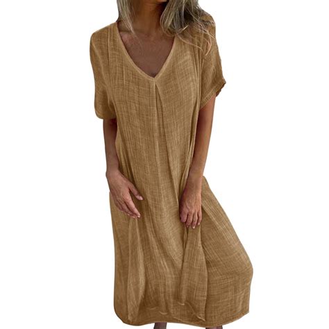 WILLBEST Summer Dresses 2023 Trendy Women S Casual Loose Fitting Long V