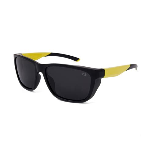 Black Yellow Polarized Rectangle Sunglasses For Men L RIO RABBIT