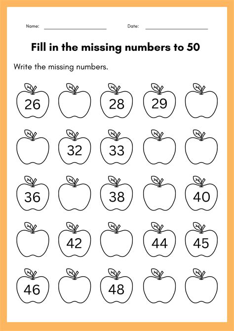 Fill In The Missing Numbers To 50 Worksheet Kindergarten Numbers 1 To 50 Book Made By Teachers