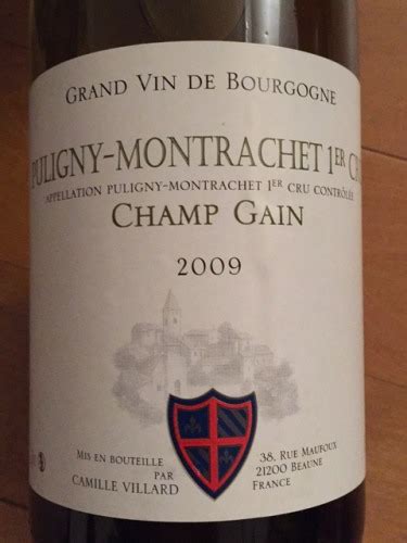 Camille Villard Puligny Montrachet 1er Cru Champ Gain Vivino Brasil