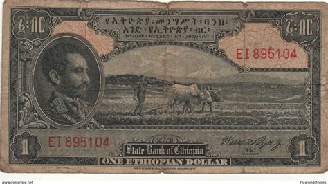 Aethiopien ETHIOPIA 1 Ethiopiian Dollar P12c Emperor Haile Selassie