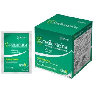 Acetilcisteína 600mg suplemento alimentar 16 sachês de 5g A2f