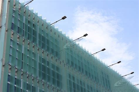 Building Facade And Fixed Vertical Glass Louvers Glasscon