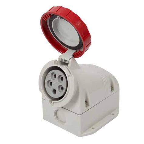 Scame Optima Top A P N E V Wall Mounted Socket Red Ip Red