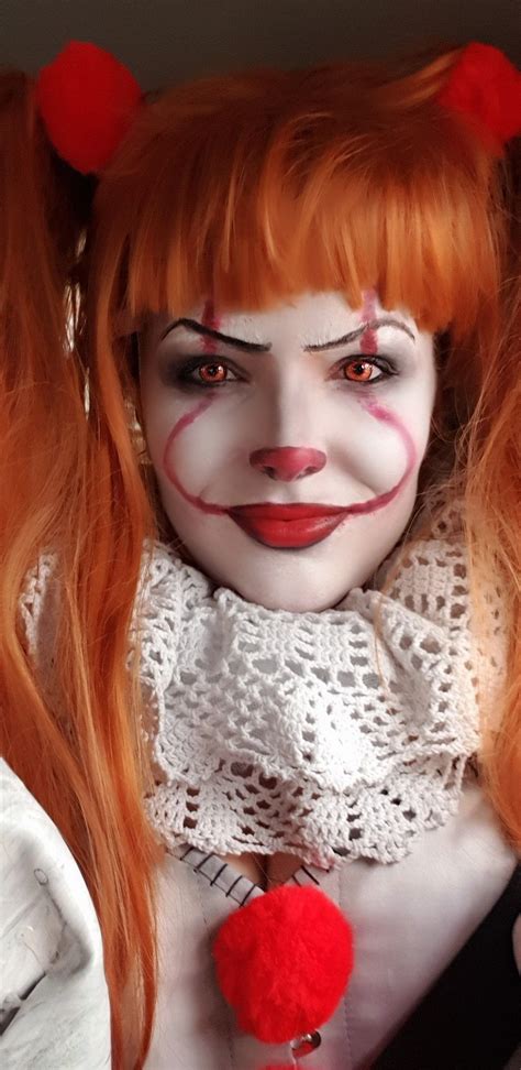 Female Pennywise Makeup And Wig Terror Payasos Payasos Fantas A