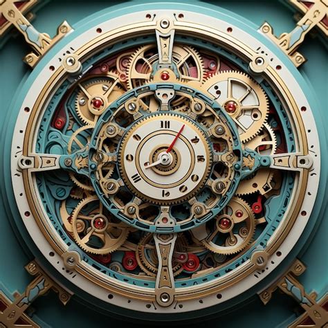 Premium Ai Image Mechanical Clock 3d