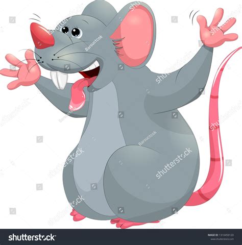 Cartoon Happy Mouse Waving Stock Vector (Royalty Free) 1310459120 | Shutterstock